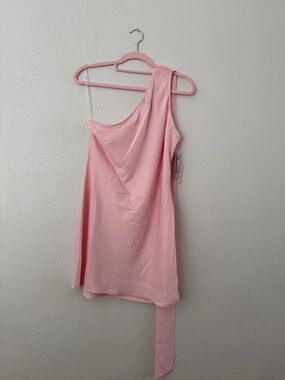 wild fable One-Shoulder Light Pink Draped Dress